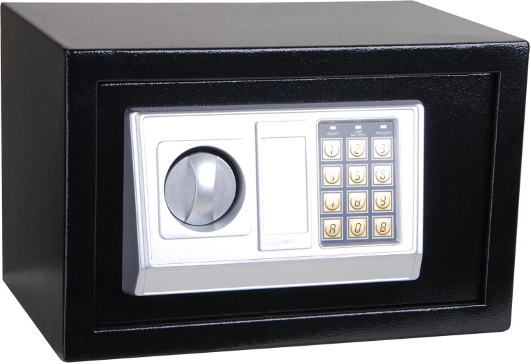 Digitális széf 31 × 20 × 20 cm PIN-kóddal és vészkulccsal