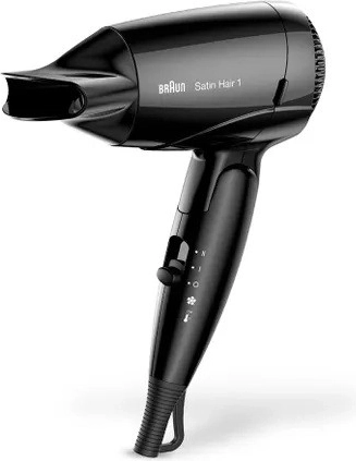 Utazó hajszárító 1200 W DC motorral – BRAUN Satin Hair Style&Go, fekete