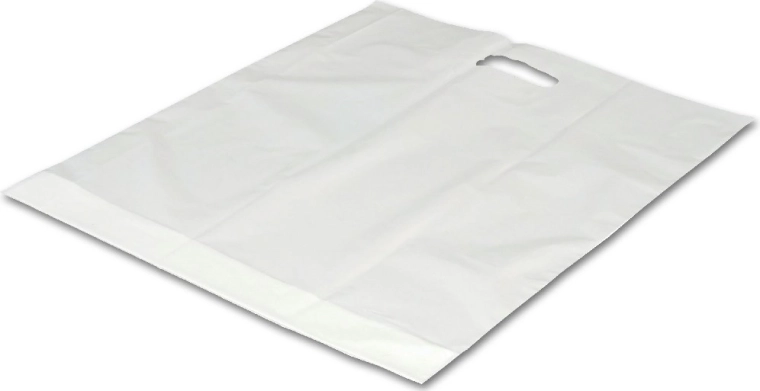 Nagy fehér igelit táska kivágott fogantyúval 54 × 59 cm – 1 db