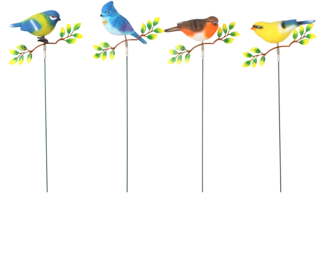 Kerti dekoráció pálcán – madár az ágon, 69 cm