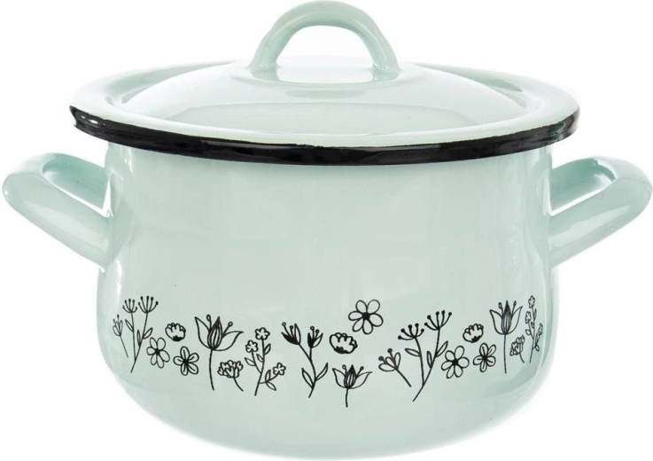Zománcozott lábas fedővel LOUKA 16 cm, 2,3 l