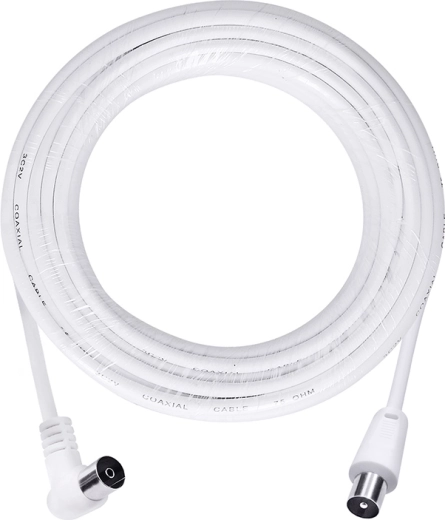 Solight antennás koaxiális kábel 3C2V kombinált csatlakozókkal 10 m fehér