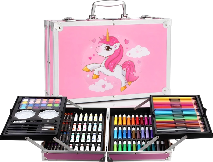RENEW FORCE Pony gyermek rajzkészlet egyszarvú mintával, 145 darabos