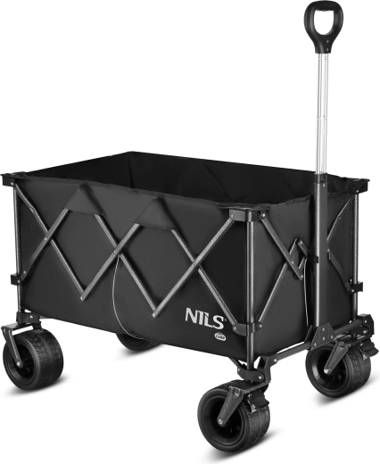 Összecsukható XXL NILS Camp kempingkocsi, fekete