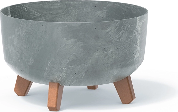 Gracia Low virágtartó betoneffektussal, 28,5 cm átmérő, szürke