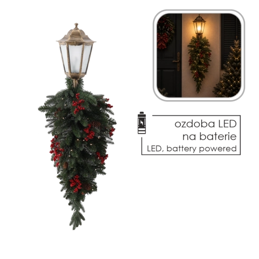 Karácsonyi fali lámpa LED-girlanddal, 90 cm