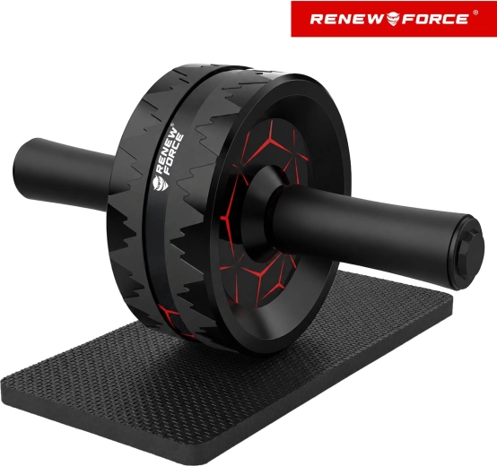 RENEW FORCE hasizomerősítő roller dupla kerékkel és térdpárnával - 1 db
