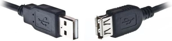 USB 2.0 AM–AF hosszabbítókábel, 3 m, fekete
