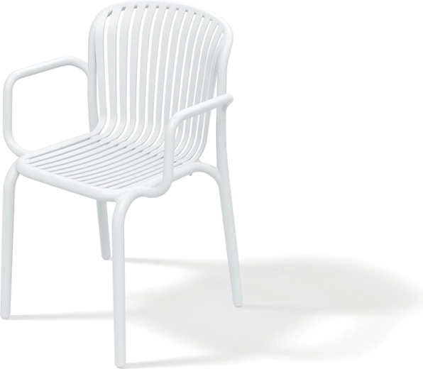 BRENE kartámaszos kerti műanyag szék, fehér