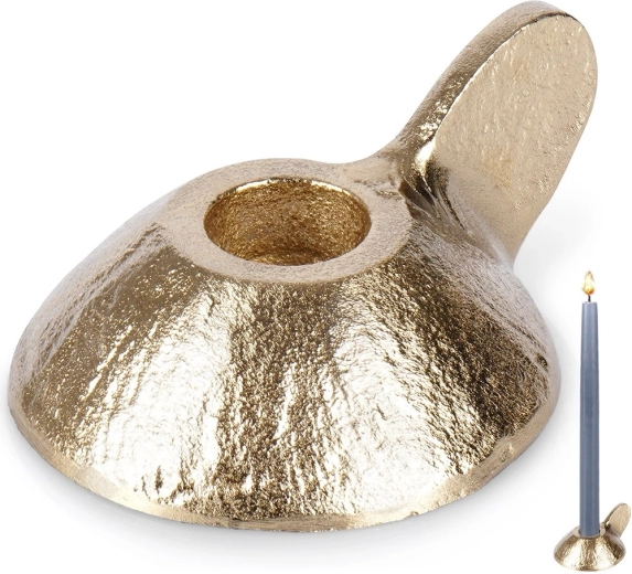 Aranyszínű alumínium gyertyatartó hosszú gyertyához Home Styling Collection