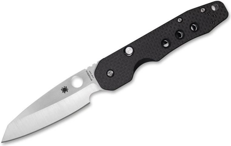 Spyderco Smock zárható zsebkés 8,6 cm, satin, fekete, szénszál/G10
