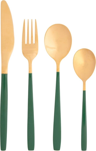 NOBLE GOLD GREEN evőeszköz készlet 24 db ajándékdobozban