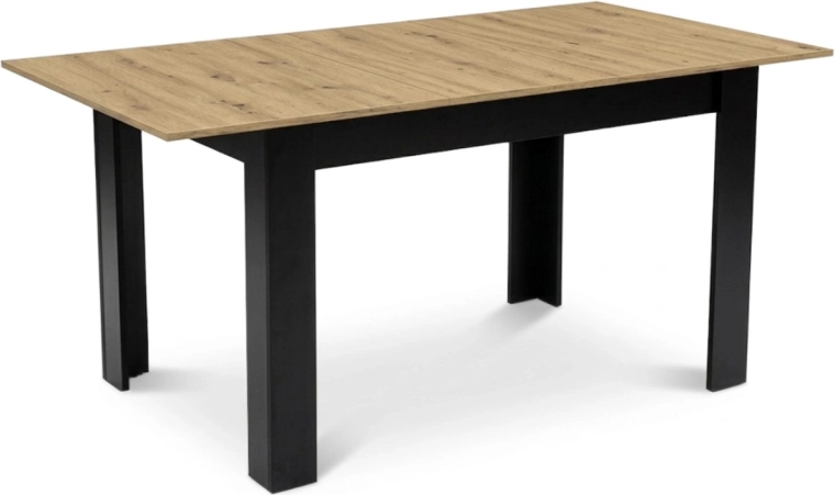 Téglalap alakú, kihúzható étkezőasztal 120–160 × 80 cm, artisan tölgy, 4–6 fő részére