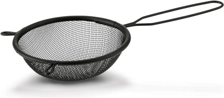 Fém konyhai szűrő 12 cm, fekete