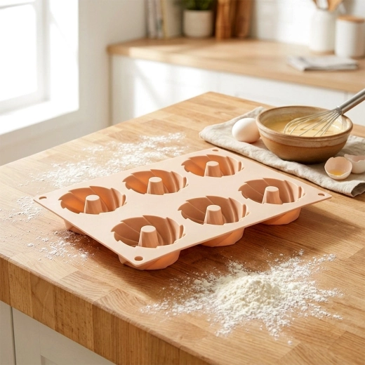 6 mélyedés kéménnyel az egyenletes sütéshez