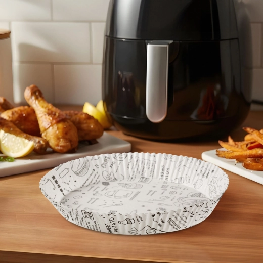 Papír sütőkosarak forrólevegős fritőzhöz, kerek, 20 cm, 50 db