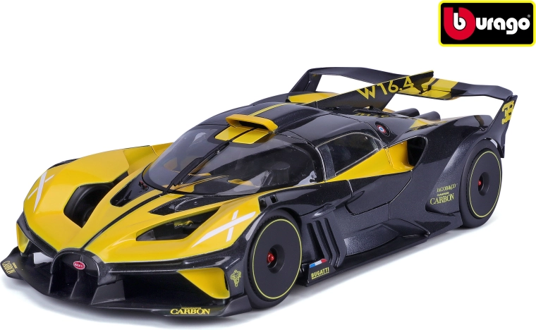 Bburago Bugatti Bolide fém modell 1:18 méretarányban, fekete/sárga