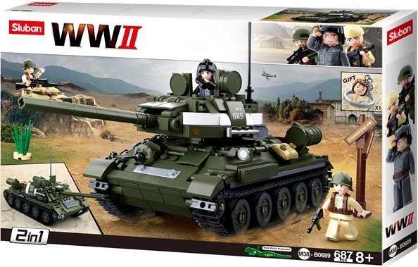 Sluban WWII Szovjet T-34/85 2 az 1-ben tank