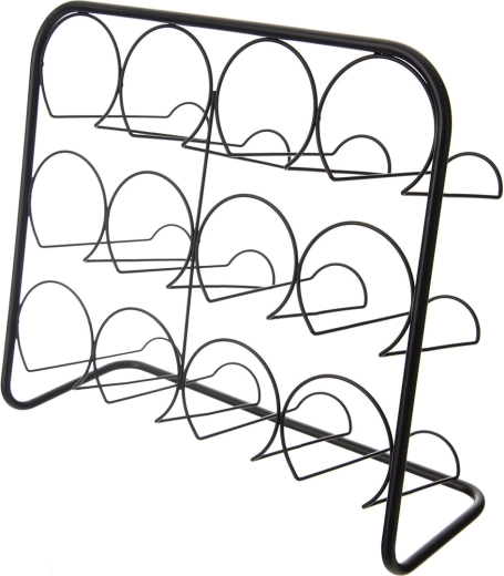 Fekete fém bortartó állvány 45 × 14 × 38 cm
