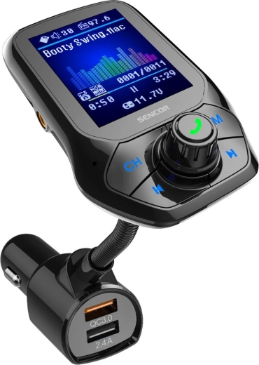 Sencor Bluetooth FM-modulátor autóba gyorstöltéssel