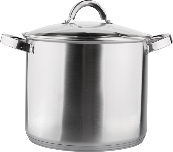 Magas rozsdamentes acél Fabio fazék 24 cm, 8,5 l üveg fedővel