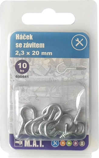 Horgok menettel, horganyzott, 40 × 2,8 mm, 10 db/csomag