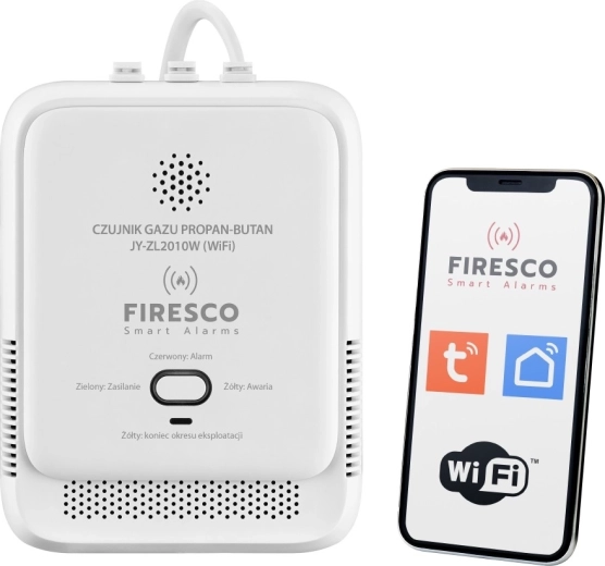 Firesco Wi‑Fi LPG gázérzékelő (propán és propán‑bután) Tuya/Smart Life
