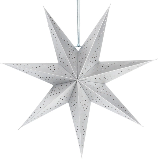 Lyukasztott ezüst papírcsillag, 45 cm