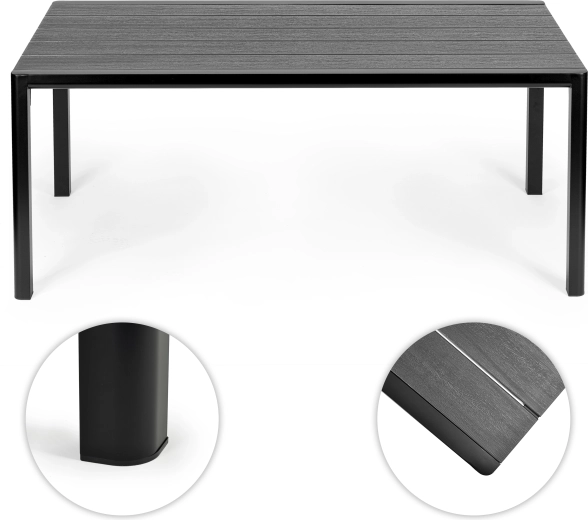 HDPE lap vízelvezetéssel és fa dekorral