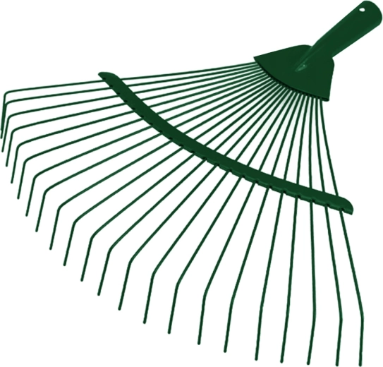 Kerti legyezőgereblye lombhoz, 36 cm, fém, nyél nélkül