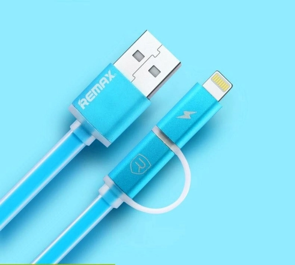 Remax Aurora 2 az 1-ben USB kábel 1 m kék