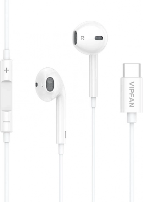 Vipfan M14 USB-C vezetékkel ellátott fejhallgató fehér