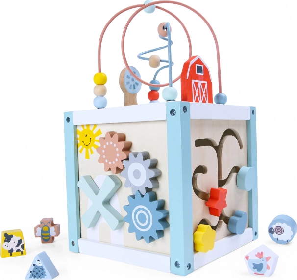 ECOTOYS fa oktató kocka formákkal