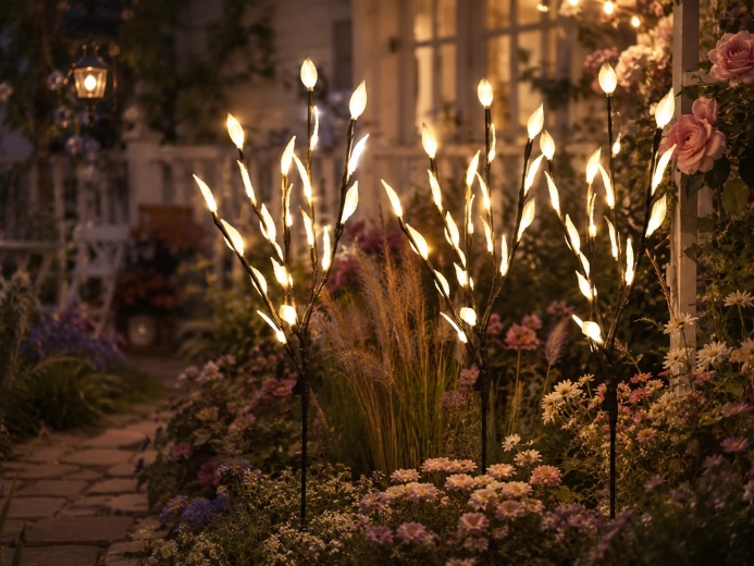 Három világító fa 60 LED-del