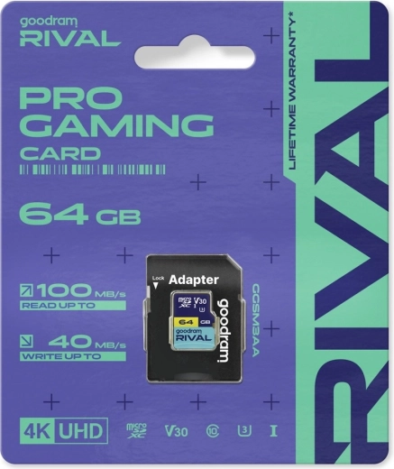 microSD memóriakártya 64 GB Goodram Rival UHS-I V30 U3
