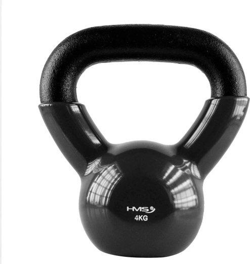HMS kettlebell 4 kg vinil bevonattal, fekete