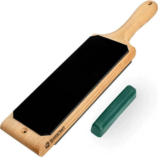 BeaverCraft kétoldalas bőr fenőszíj polírozó pasztával
