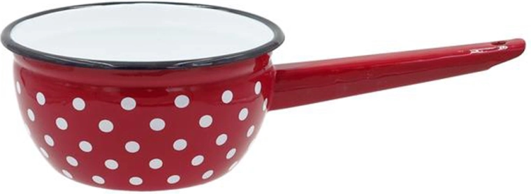 Zománcozott lábas 1,5 l piros pöttyös