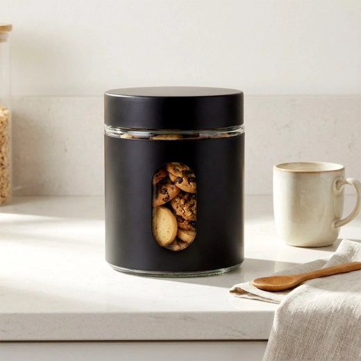 Ellenálló üveg és stílusos fekete köpeny