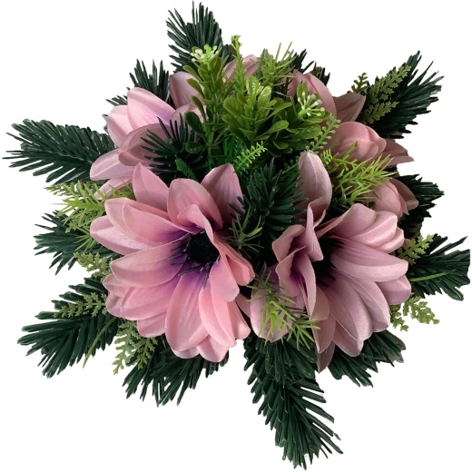Ikebana dekoráció gerberákkal, 28 cm átmérő