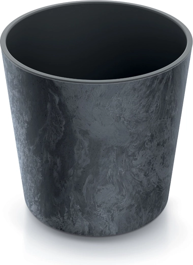Urbi Round Effect virágcserép betéttel, 30 cm, antracit