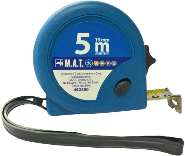 Önfelcsévélő mérőszalag 5 m × 19 mm ASSISTENT