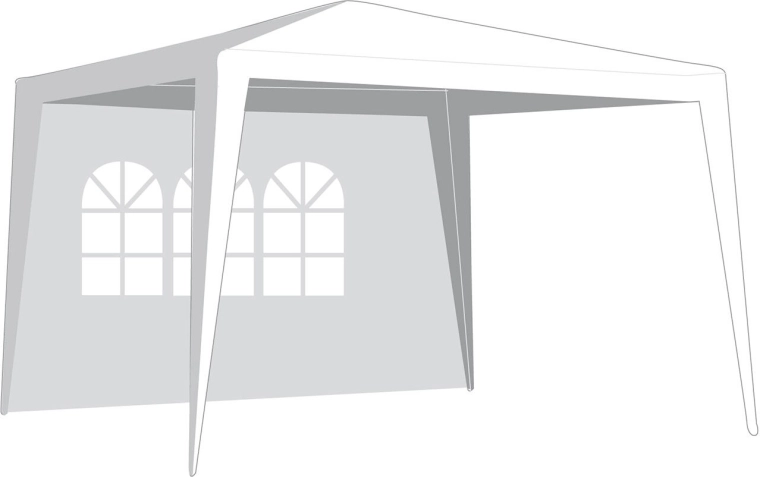 Oldalfal pavilonhoz 3 × 3 m ablakos, fehér, 295 × 190 cm