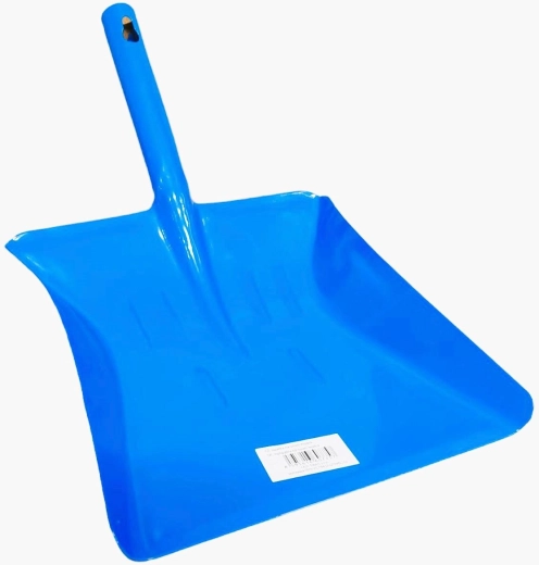 Kék fém szemétlapát, lakkozott acél