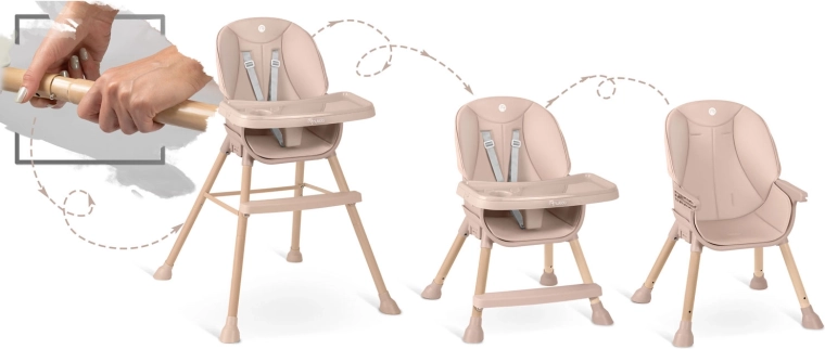 3 az 1-ben: magas etetőszék, alacsony szék és ülőrész