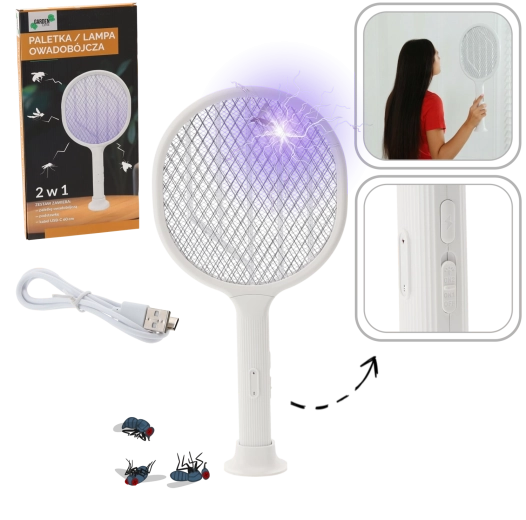 Elektromos 2 az 1-ben rovarcsapda UV diódával és USB töltéssel