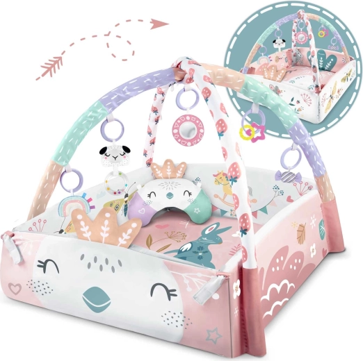 3 az 1-ben: nyitott szőnyeg, járóka és tummy time tér