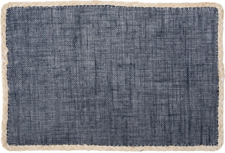 Téglalap alakú asztali alátét 45 × 30 cm, sötétkék bézs szegéllyel