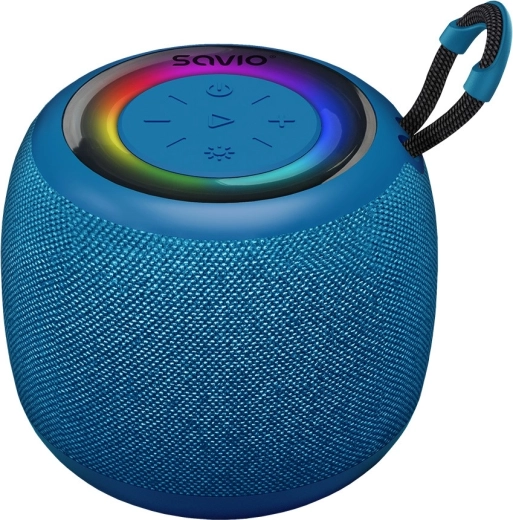 vezeték nélküli Bluetooth hangszóró Savio RGB világítással, 5 W, IPX4, kék