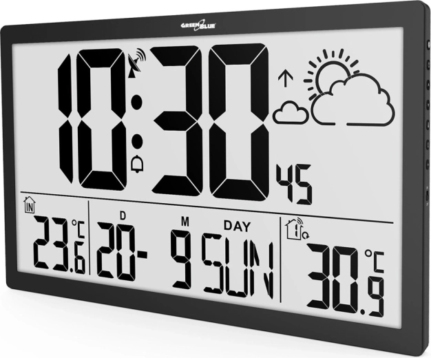 Fali multifunkciós LCD óra DCF szinkronizálással